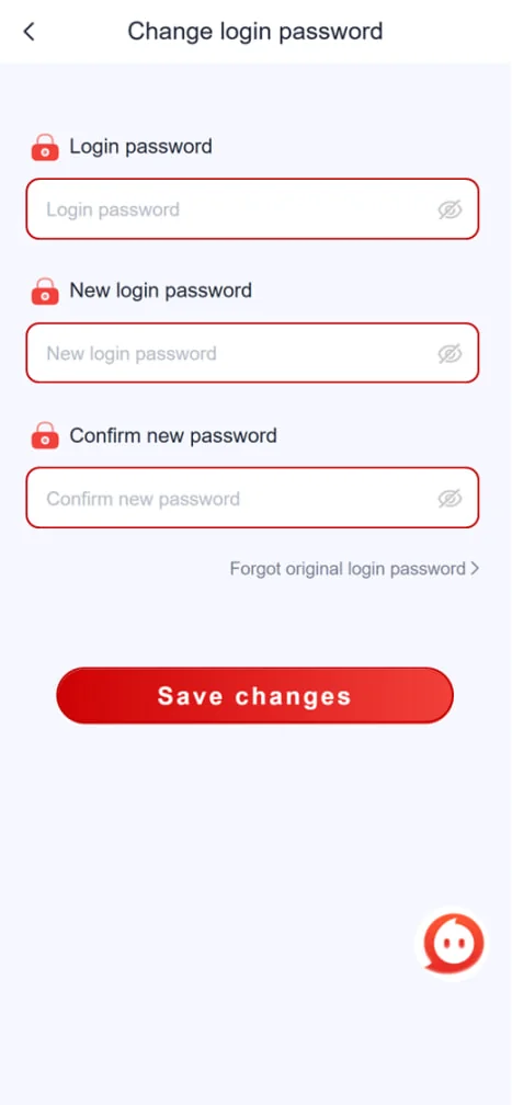 82 Lottery change login password screen